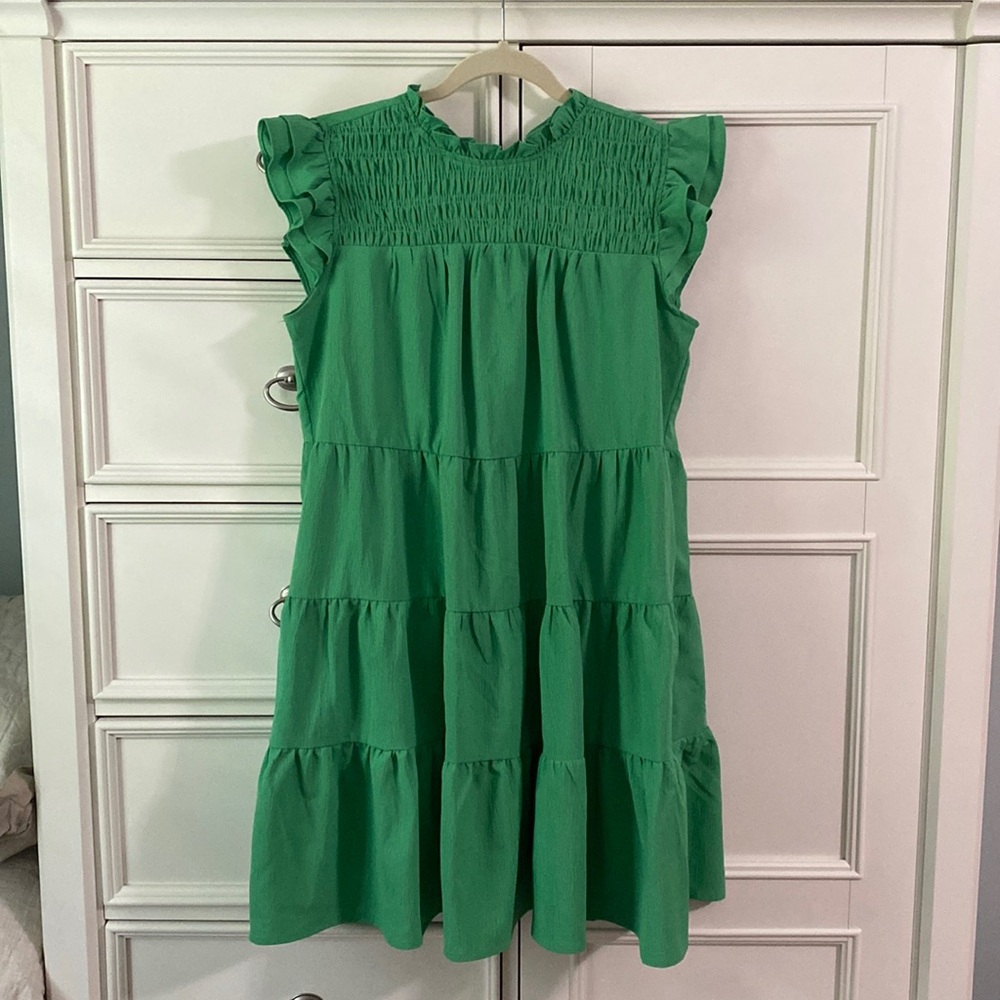 Kelly Green Smocked Dress